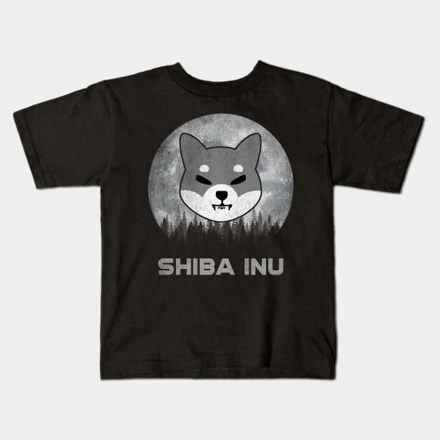 Vintage Shiba Inu Coin To The Moon Shib Army Crypto Token Cryptocurrency Blockchain Wallet Birthday Gift For Men Women Kids Kids T-Shirt by Thingking About